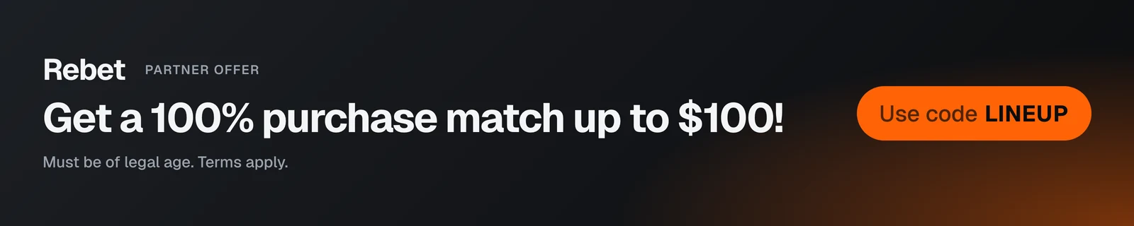 Rebet: Get a 100% purchase match up to $100!